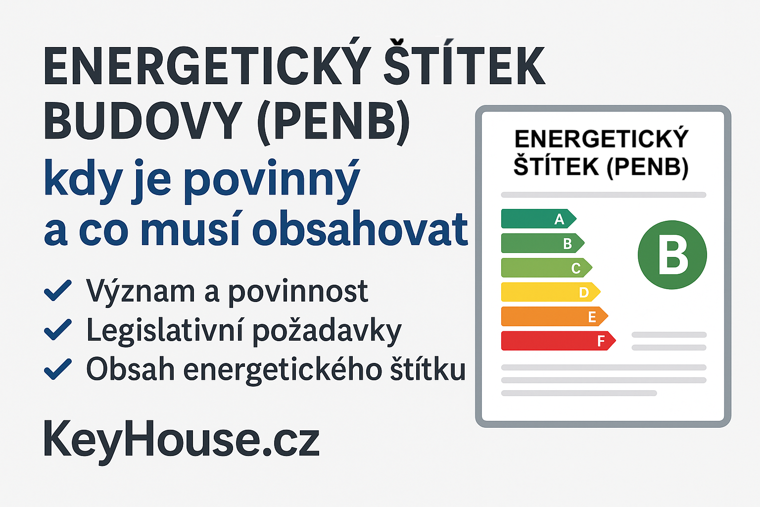 Energetický štítek budovy PENB – kdy je povinný a co obsahuje